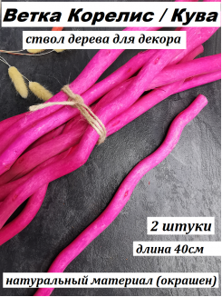 Ветка Корелис/Кува, 40см (ярко-розовый), 2штуки